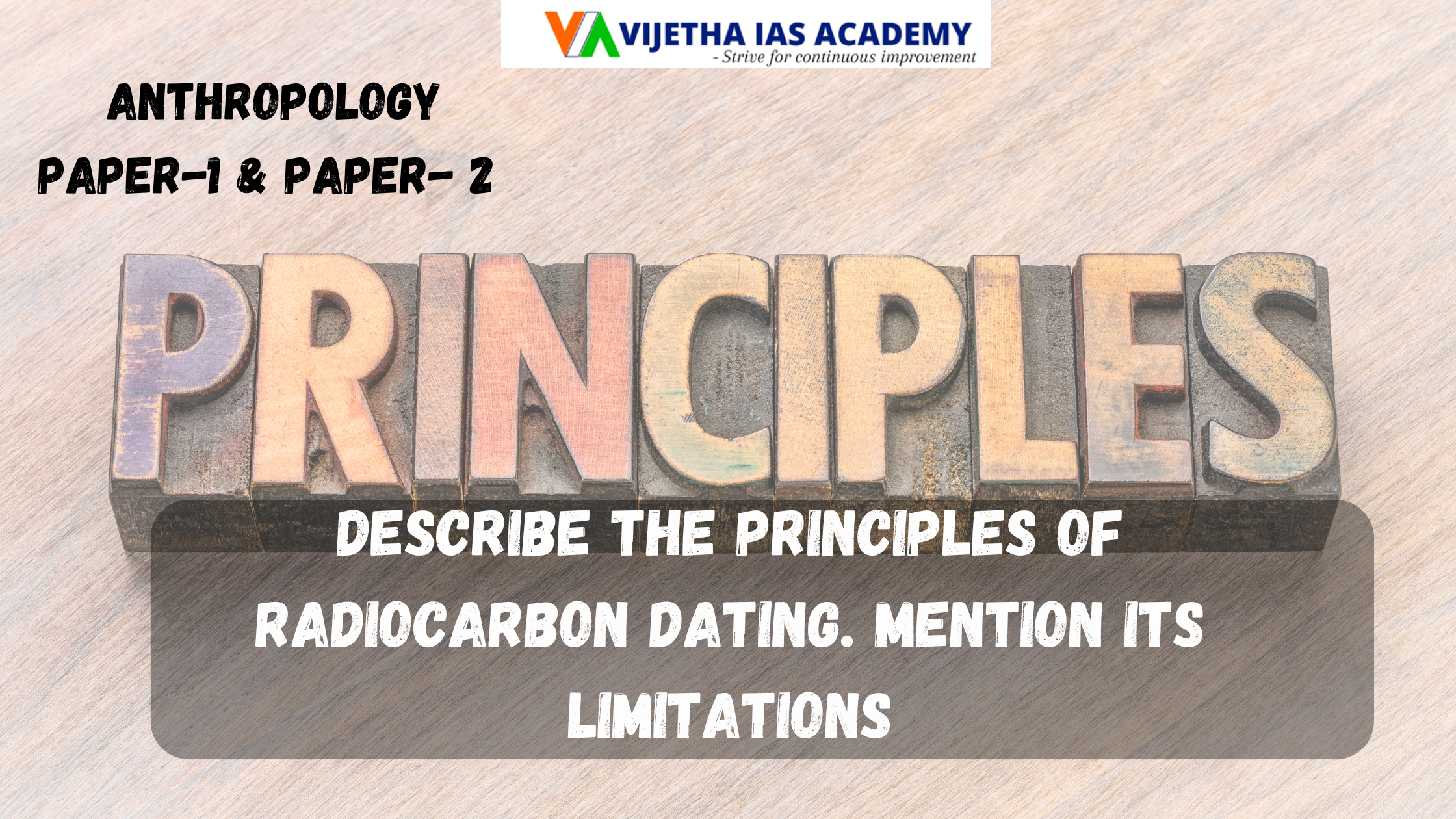 Describe the principles of radiocarbon dating. Mention its limitations? Explained for UPSC | Vijetha IAS Academy