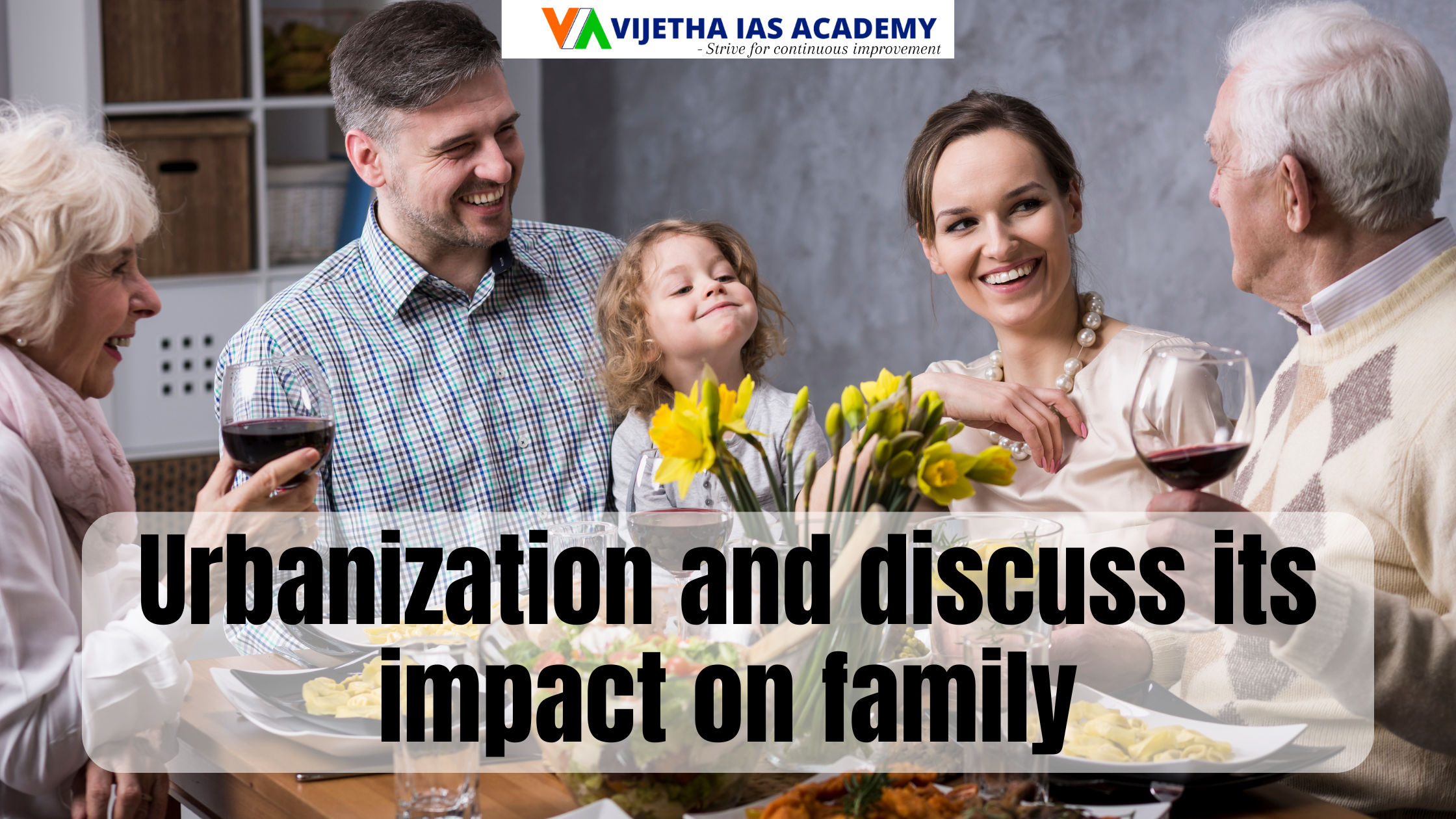 Define urbanization and discuss its impact on family in India with examples. (15 Marks) Anthropology Optional Paper CSE 2024