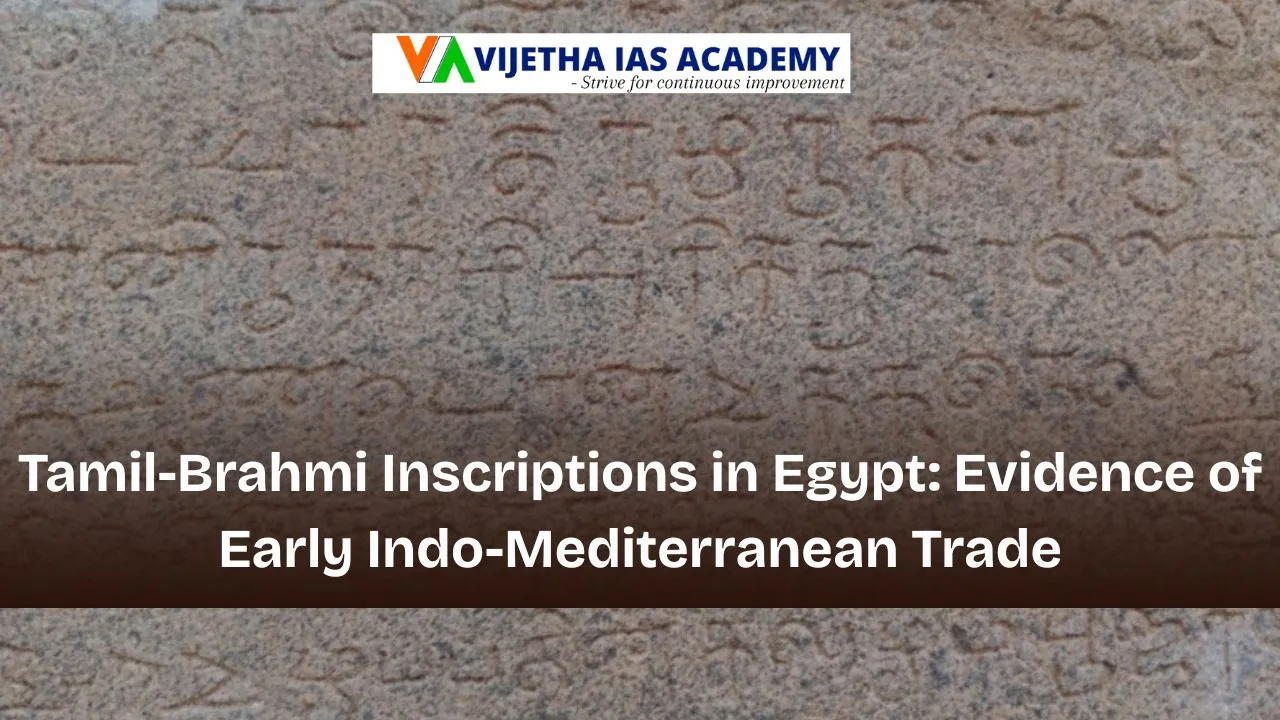 Tamil-Brahmi Inscriptions in Egypt: Evidence of Early Indo-Mediterranean Trade