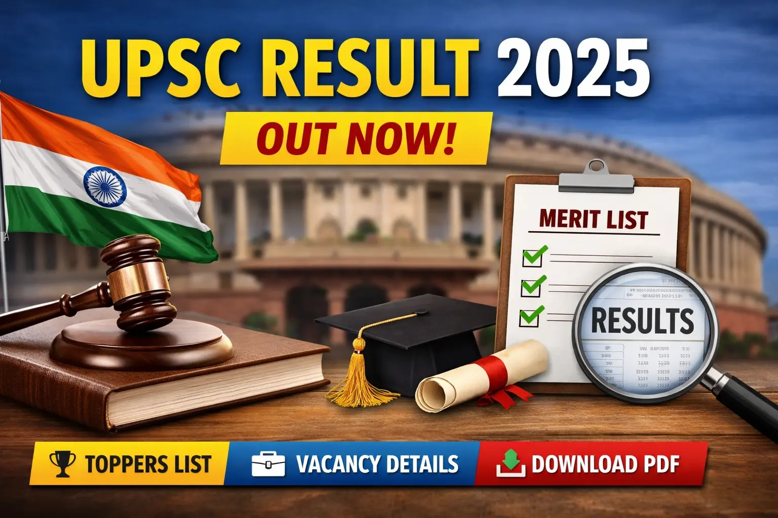 UPSC Final Result 2025 Out – Download Name & Roll Number Wise PDF