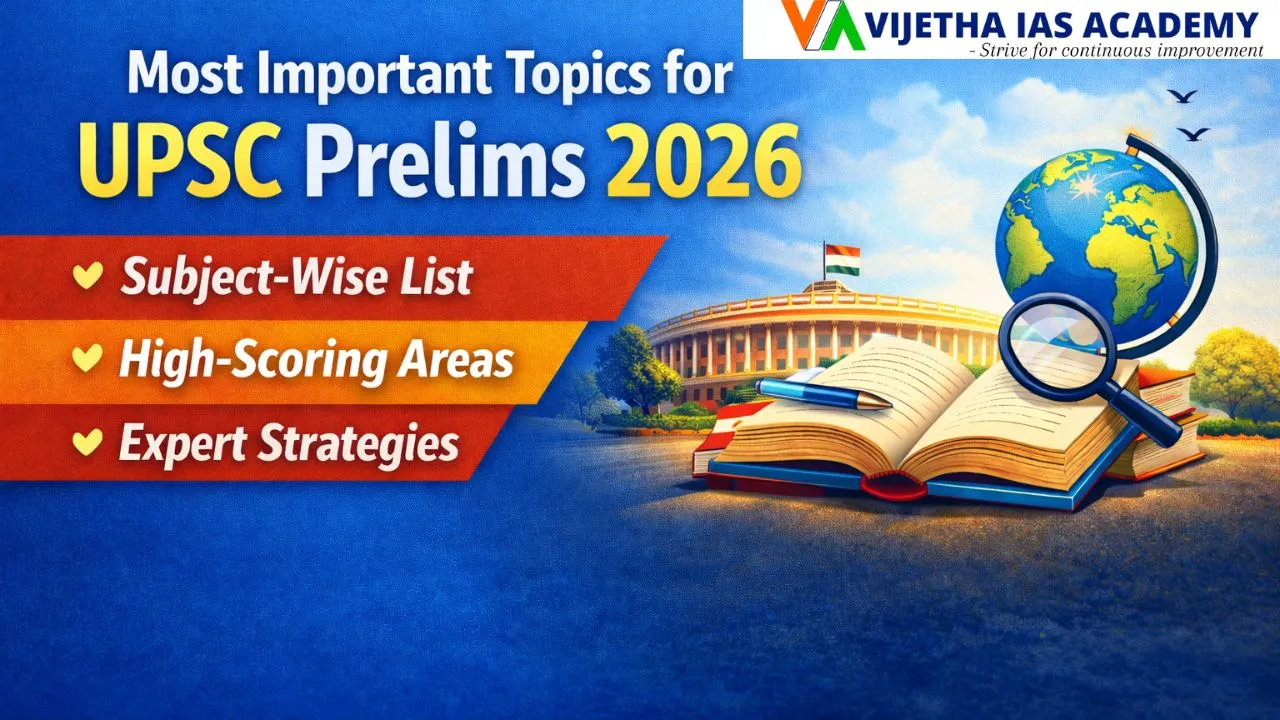 Most Important Topics for UPSC Prelims 2026: Subject-Wise High-Weightage List