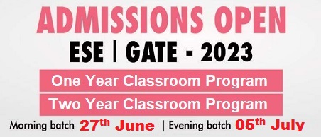 Admission Open for ESE 2023 GATE 2023