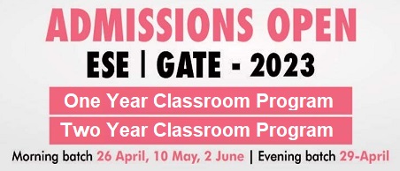 Admission Open for ESE 2023 GATE 2023