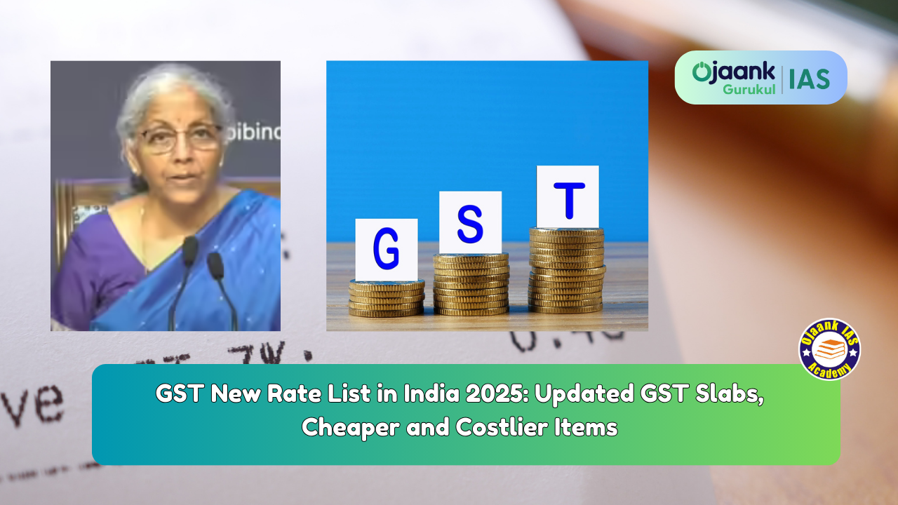 GST New Rate List in India 2025: Updated GST Slabs, Cheaper & Costlier Items