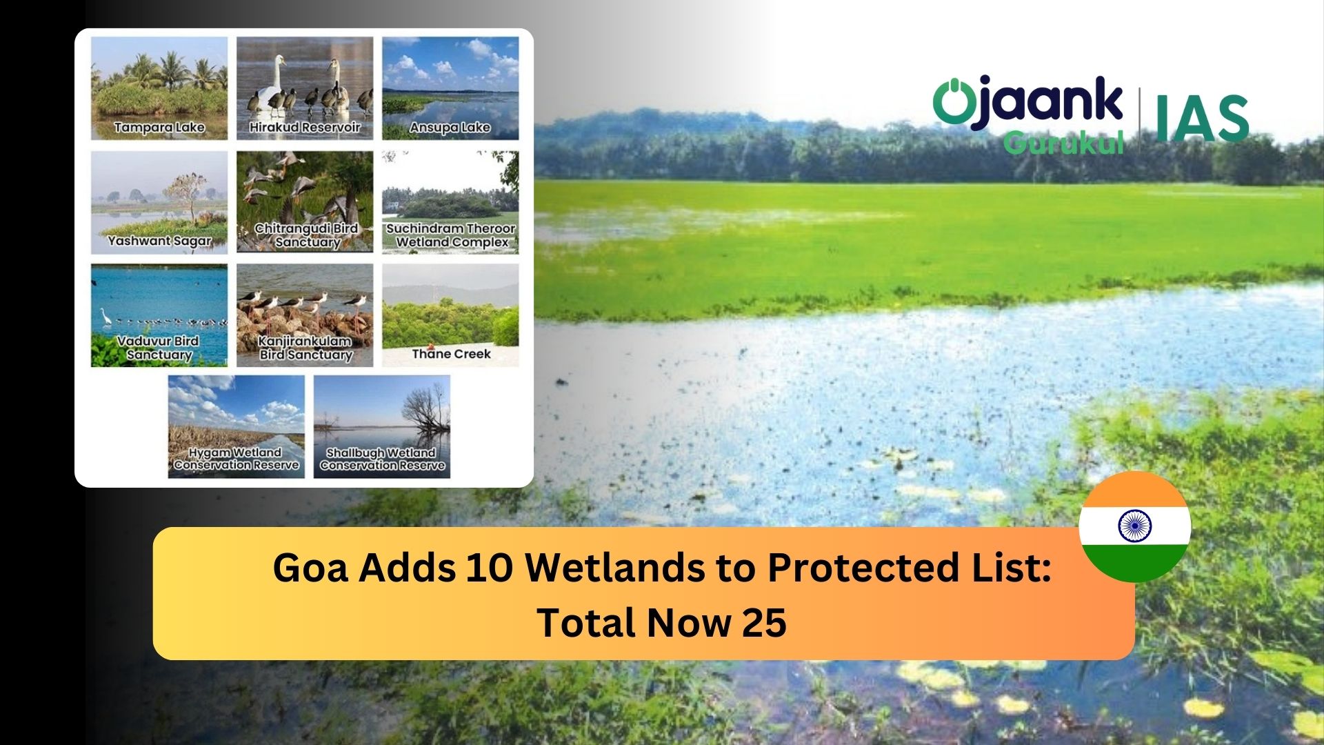 Goa Adds 10 Wetlands to Protected List: Total Now 25