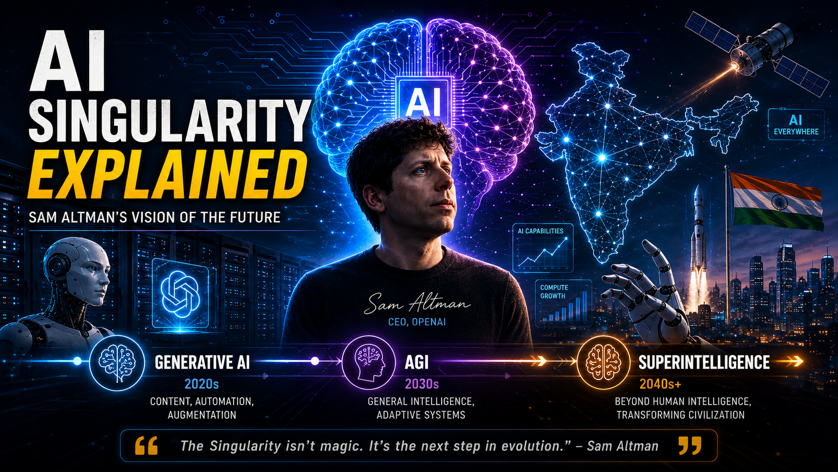 Sam Altman's AI Singularity Prediction Explained: What It Means for India & UPSC