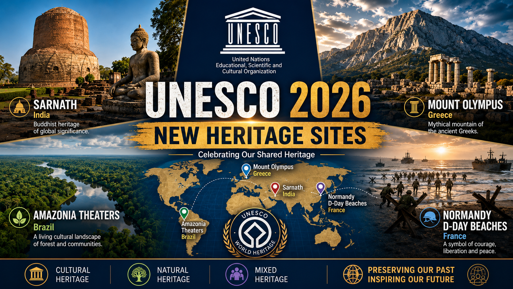 UNESCO World Heritage List 2026: Complete New Additions, India's Sarnath & UPSC Notes