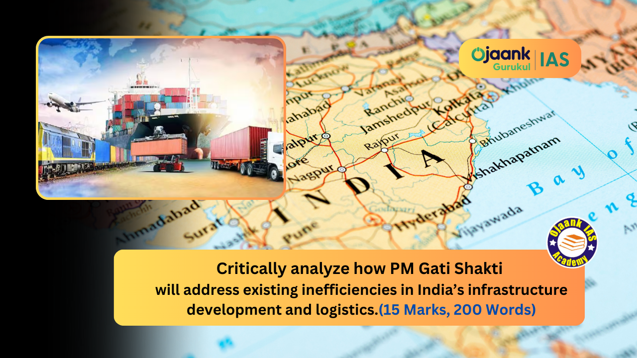 img-Examine the role of PM Gati Shakti in boosting India's global trade and improving ease of doing business. (15 Marks, 250 Words)