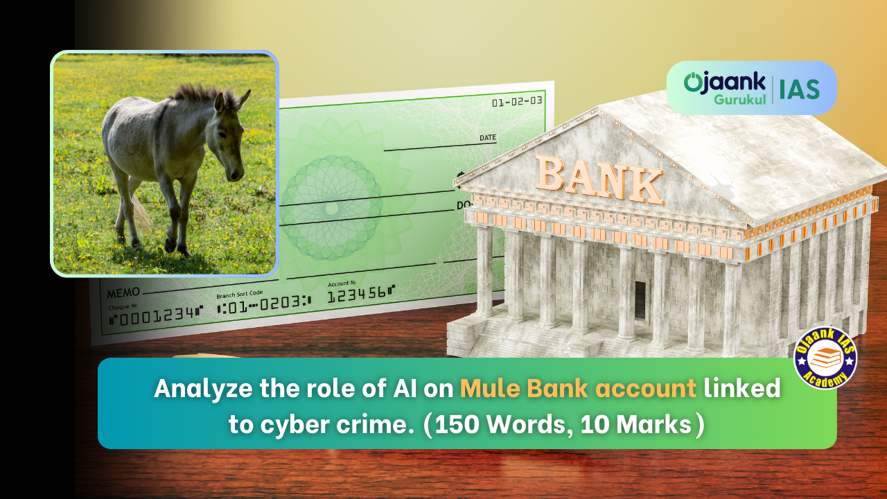 img-Analyze the role of AI on Mule Bank account linked to cyber crime. (150 Words, 10 Marks)