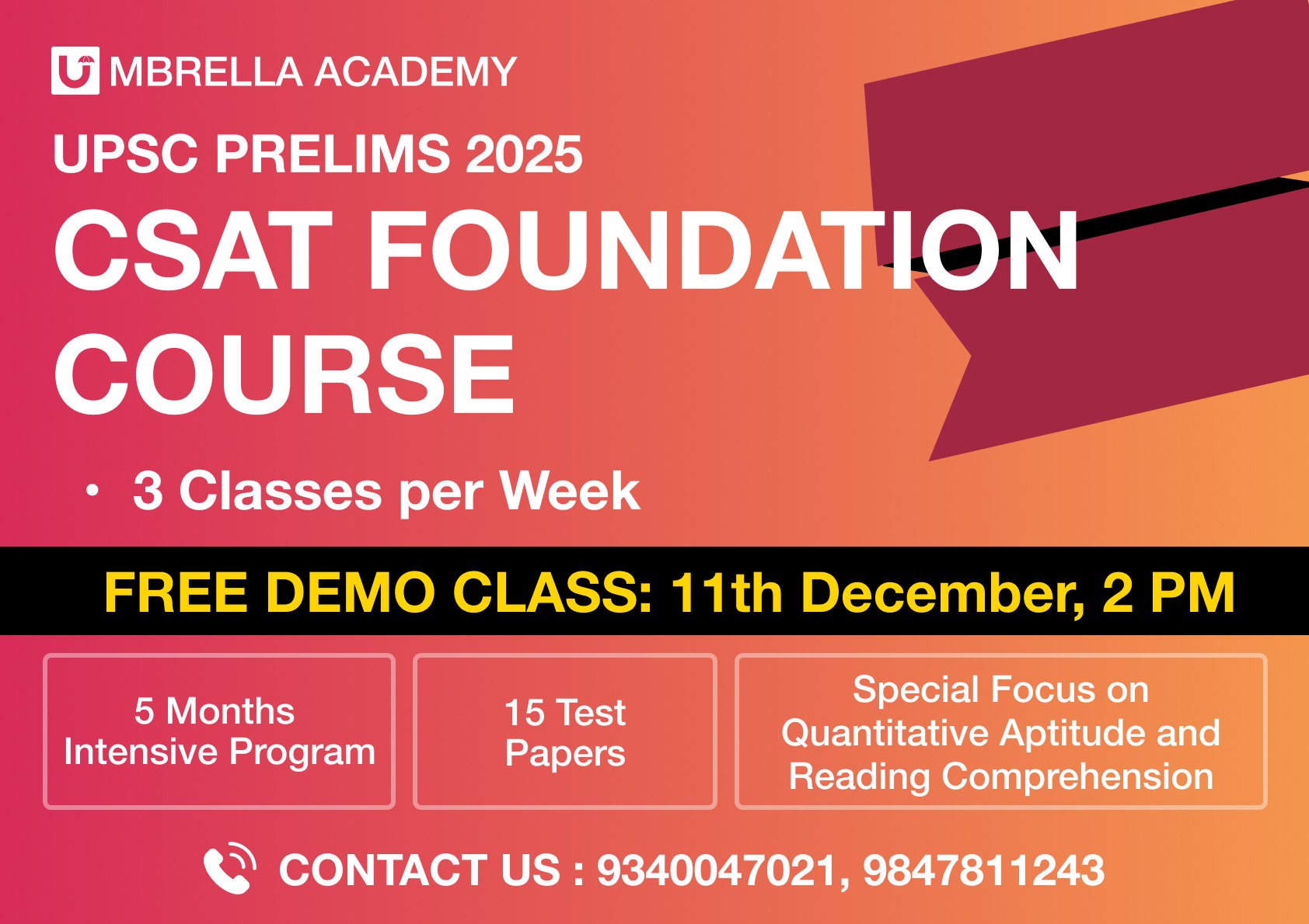 UPSC CSAT FOUNDATION COURSE 2025