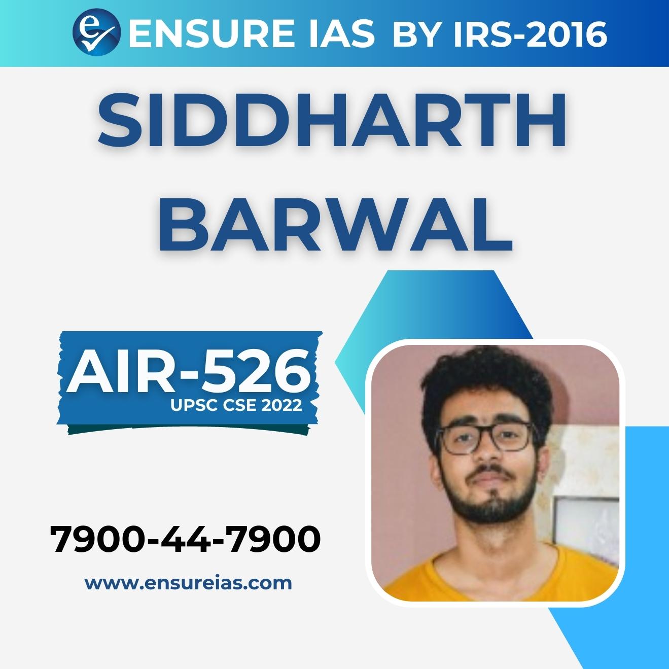 img-SIDDHARTH BARWAL - AIR 526