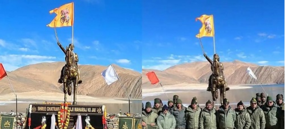 img-Chhatrapati Shivaji Maharaj Statue at Pangong Tso
