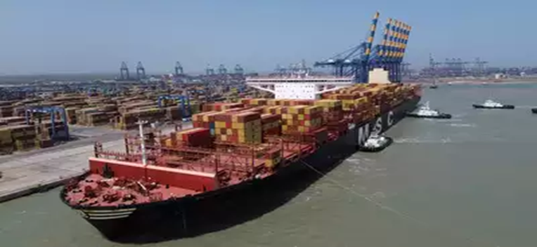 Adani’s Mundra Port welcomes largest ever container ship to dock in India